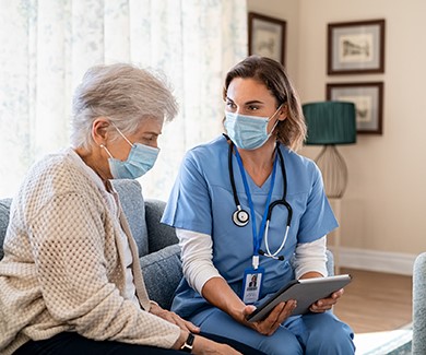 Female doctor and female patient