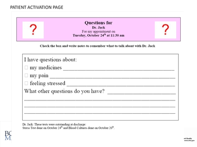 Patient Activation Page