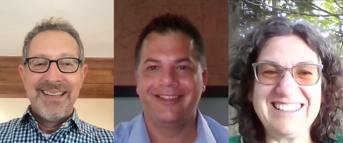 From left: Christopher Pezzullo, Andrew Martin, and Nancy Cronin, the Maine team who have worked to improve care for patients with special needs.