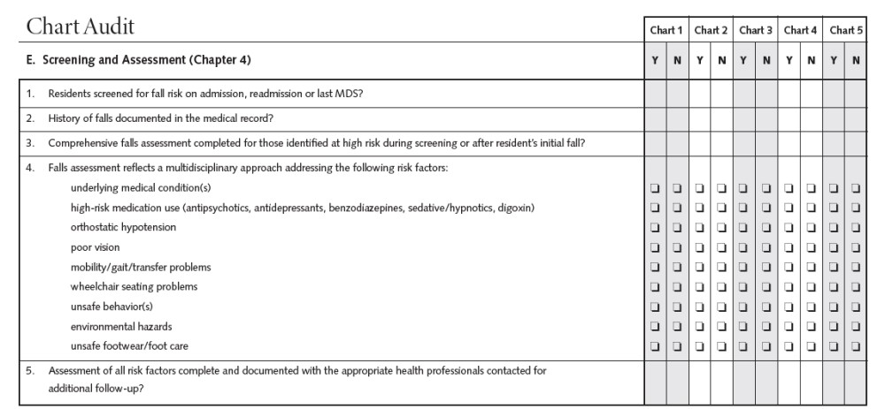 Page 1 of Chart Audit of the FMP Self-Assessment Tool. Go to [D] Text Description for details.