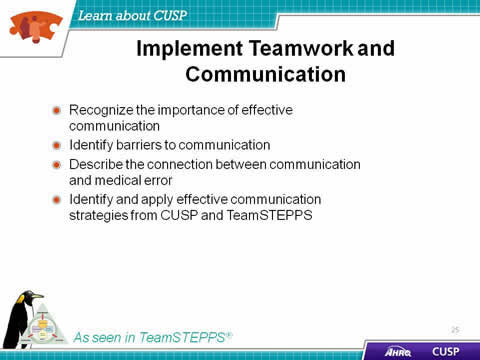 Text Description is below the image. Image: TeamSTEPPS logo and penguin.