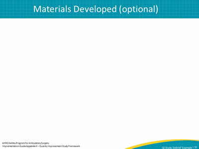 Materials Developed (optional)