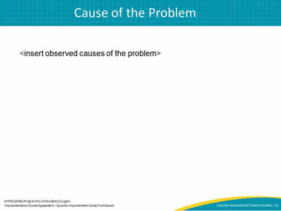 Cause of the Problem