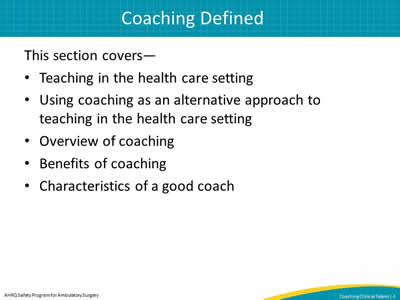 Coaching Defined