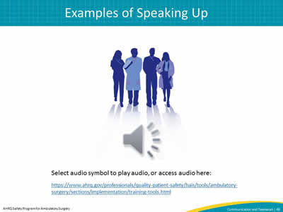 Examples of Speaking Up