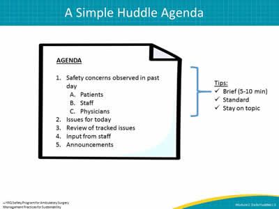 A Simple Huddle Agenda