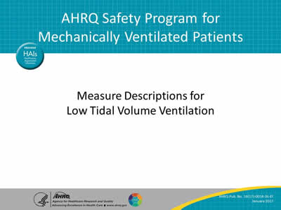 Measure Descriptions for Low Tidal Volume Ventilation