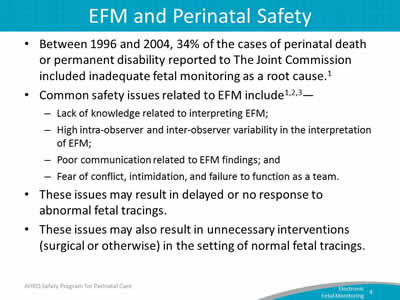 Monitoring for Perinatal Safety: Electronic Fetal Monitoring: Slide ...