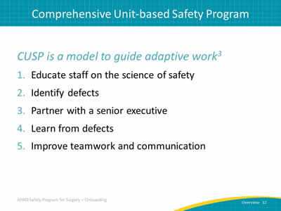 Comprehensive Unit-based Safety Program (CUSP)