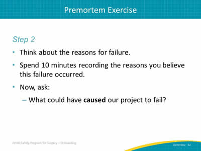 Premortem Exercise