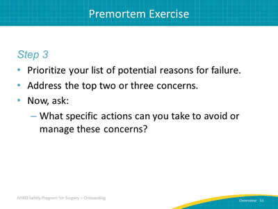 Premortem Exercise