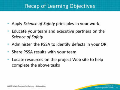 Recap of Learning Objectives