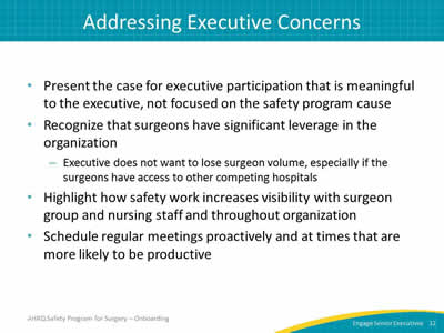 Addressing Executive Concerns