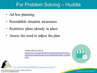 For Problem Solving – Huddle