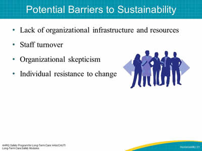 Potential Barriers to Sustainability