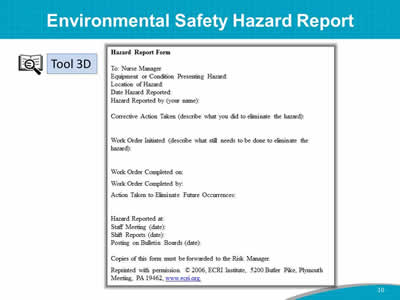 Environmental Safety Hazard Report