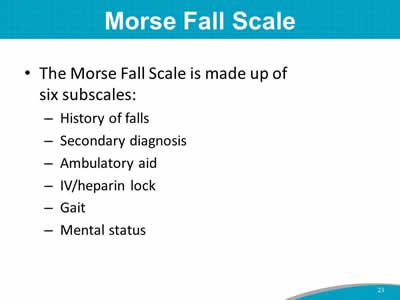 Morse Fall Scale