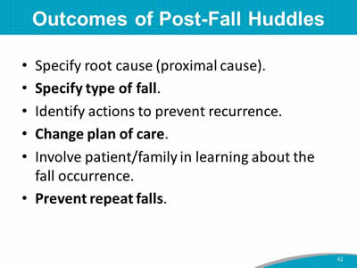 Outcomes of Post-Fall Huddles