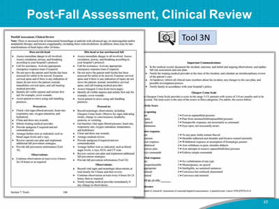 Post-Fall Assessment, Clinical Review