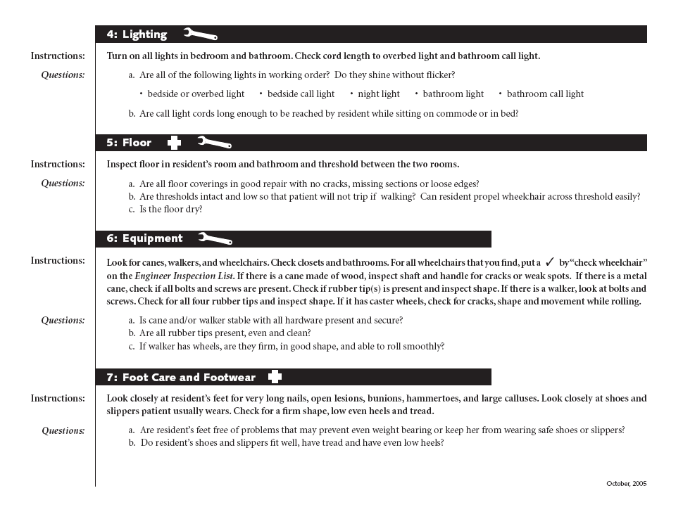 Living Space Inspection checklist, part 2.