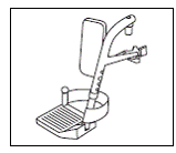 drawing detail of a legrest from a wheelchair