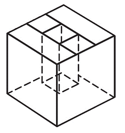 three-dimensional drawing of a square-leg riser for adjusting chair height