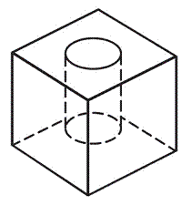 three-dimensional drawing of a round-leg riser for adjusting chair height