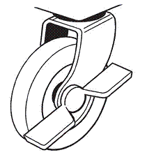 drawing of a wheel with a butterfly lock