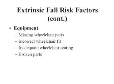 Slide 9 image from the Falls Management Program Manual presentation. See caption immediately following for descriptive text.